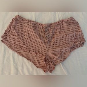 Aerie red polka dot pajama shorts; size M